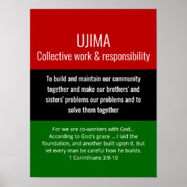 Modern UJIMA Collectief Werk Christelijk Kwanzaa Poster