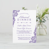 Modern Ultra Violet Lace Repetitie Diner Uitnodige Kaart (Staand voorkant)
