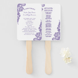 Modern ultra Violet Lace Wedding Programme Handwaaier