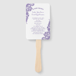 Modern ultra Violet Lace Wedding Programme Handwaaier