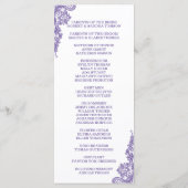 Modern ultra Violet Lace Wedding Programme Programmakaart (Achterkant)
