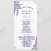 Modern ultra Violet Lace Wedding Programme Programmakaart (Voorkant / Achterkant)