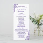 Modern ultra Violet Lace Wedding Programme Programmakaart (Staand voorkant)
