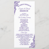Modern ultra Violet Lace Wedding Programme Programmakaart (Voorkant)