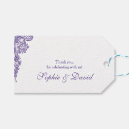 Modern ultraviolet huwelijk cadeaulabel