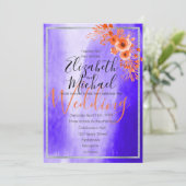 Modern Ultraviolet/Paars/Oranje Floral Kaart (Staand voorkant)