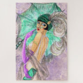 Modern Umbrella Lady Puzzle  Style Painting Legpuzzel (Verticaal)