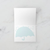 Modern Umbrella Rain Baby shower Boy Dank je Bedankkaart (Binnen)