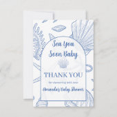 Modern Under The Sea You Soon Blue Boy Baby Shower Bedankkaart (Voorkant)