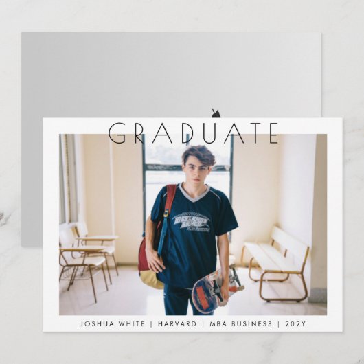 Modern Uni Genius Afstuderen Foto Aankondiging (Voorkant / Achterkant)