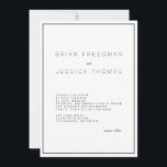 Modern Unica Wedding Invitation Kaart<br><div class="desc">Dit is een moderne trouwuitnodiging met een strakke zwarte grens. De gelijke RSVP en sparen de datum,  florale envelop ook beschikbaar voor verkoop.</div>