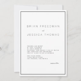 Modern Unica Wedding Invitation Kaart