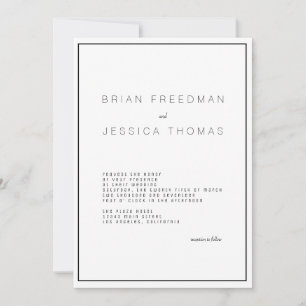 Modern Unica Wedding Invitation Kaart