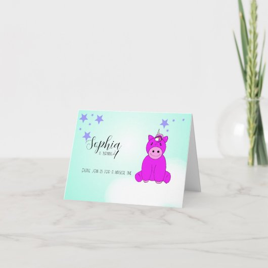 Modern Unicorn Birthday Party (Voorkant)