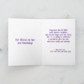 Modern Unicorn Custom Girl's Family Verjaardag Kaa Kaart (Binnen)