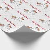 Modern Unicorn Glitter Snowflakes Merry Kerstry  Cadeaupapier (Hoek)