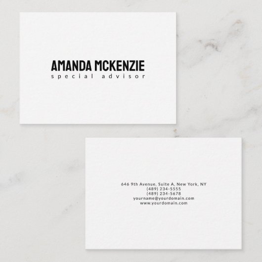 Modern, uniek, creatief, minimalistisch ontwerp notitiekaartje (Voorkant / Achterkant)