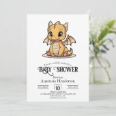 Modern Uniek Digitaal Draak Baby shower Kaart (Staand voorkant)