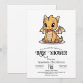 Modern Uniek Digitaal Draak Baby shower Kaart (Voorkant / Achterkant)