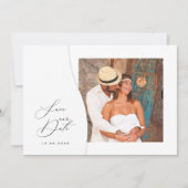 Modern uniek fotohuwelijk save the date (Voorkant)