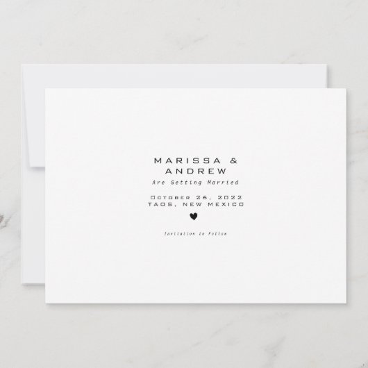 Modern uniek fotohuwelijk save the date (Achterkant)