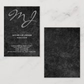Modern uniek grijs professioneel monogram visitekaartje (Voorkant / Achterkant)