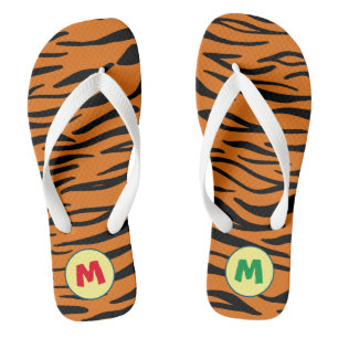 Modern uniek monogram dierprint bruin teenslippers