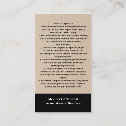 Modern & Uniek onroerend goed Visitekaartje (Achterkant)