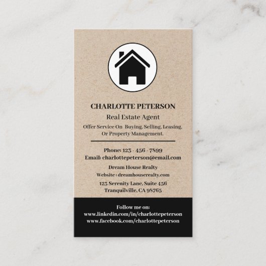 Modern & Uniek onroerend goed Visitekaartje (Voorkant)