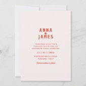 Modern uniek vet funky rood Save the Date Wedding Kaart (Voorkant)