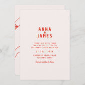 Modern uniek vet funky rood Save the Date Wedding Kaart (Voorkant / Achterkant)