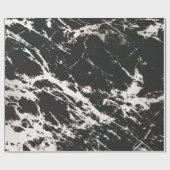 Modern Uniek Zwart Wit Marmeren Steen Patroon Cadeaupapier (Vlak)