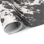 Modern Uniek Zwart Wit Marmeren Steen Patroon Cadeaupapier (Rol Hoek)