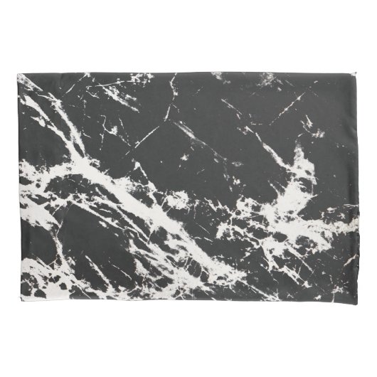 Modern Uniek Zwart Wit Marmeren Steen Patroon Kussensloop (Voorkant)