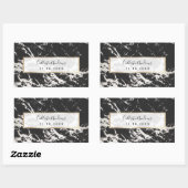 Modern Uniek Zwart Wit Marmeren Steen Patroon Rechthoekige Sticker (Vel)