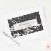 Modern Uniek Zwart Wit Marmeren Steen Patroon Rechthoekige Sticker (Envelop)