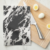 Modern Uniek Zwart Wit Marmeren Steen Patroon Theedoek (Quarter Fold)