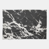 Modern Uniek Zwart Wit Marmeren Steen Patroon Theedoek (Horizontaal)