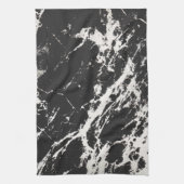 Modern Uniek Zwart Wit Marmeren Steen Patroon Theedoek (Verticaal)