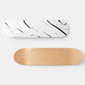 Modern uniek zwart wit marmerpatroon persoonlijk skateboard (Horizontaal)