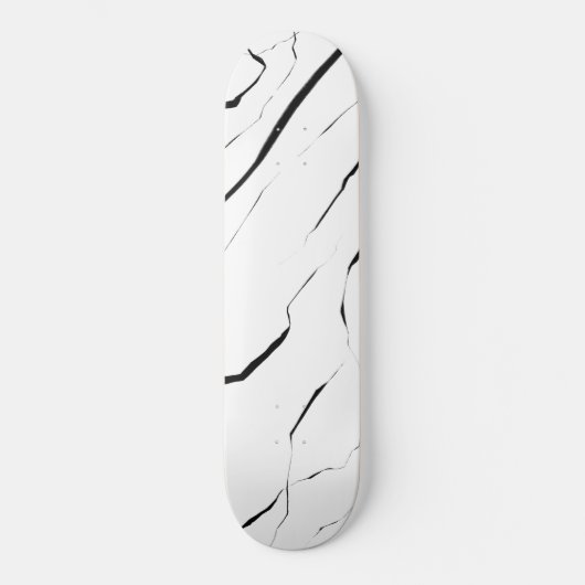 Modern uniek zwart wit marmerpatroon persoonlijk skateboard (Voorkant)