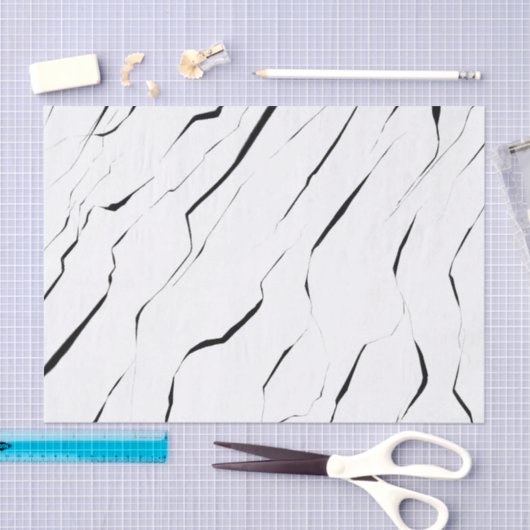 Modern uniek zwart wit marmerpatroon tissuepapier (Craft)