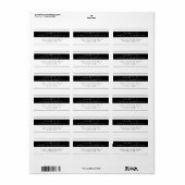 Modern uniek zwart-wit retouradres etiket (Full Sheet)