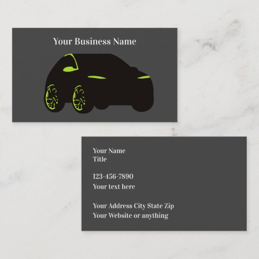 Modern Unique Automotive Theme Business Cards Visitekaartje (Voorkant / Achterkant)