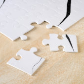 Modern Unique Black White Marble Family Legpuzzel (Zijkant)