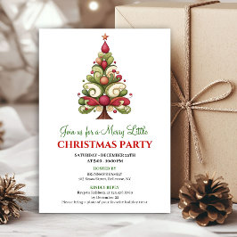 Modern unique Christmas tree holiday party invite Kaart