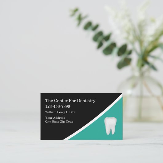 Modern Unique Dentist Appointment Business Cards Visitekaartje (Staand voorkant)