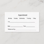 Modern Unique Dentist Appointment Business Cards Visitekaartje (Achterkant)