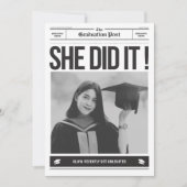 Modern unique funny photo newspaper graduation aankondiging (Voorkant)