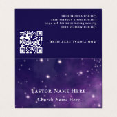 Modern Unique Nebula Custom Text QR Code Pastor Visitekaartje (Buitenkant ongevouwen)